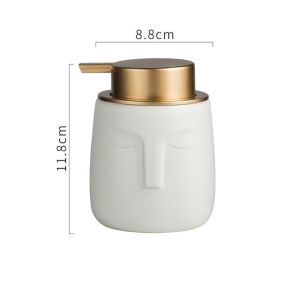 Elegant European Style Ceramic Lotion Dispenser 350ml with Press Pump - Contemporary Bathroom Soap & Shampoo Container