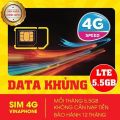 Sim Vina D500 Trọn Gói 1 Năm Sim 4G VinaPhone KM 5G/tháng 60gb/năm - Không cần nạp thẻ từ MƯỜNG THANH ROYAL - FREESHIP - CHƯA KÍCH HOẠT.. 