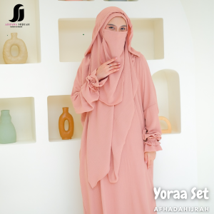 Afhadahijrah - Gamis wanita set hijab cadar yoraa milo baju dan jilbab instan syari free niqab