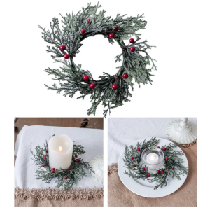 Realistc Pine Christmas Table Decor Wreath Realistc Pine Candlestick Garlands Decor Beautiful Candlestick Accent