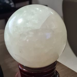 White Opaque Crystal Ball with White and Green Phantom