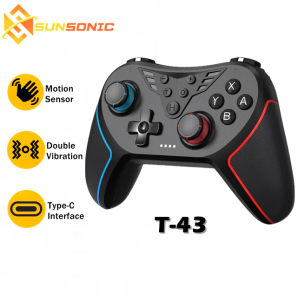 T-43 Wireless Bluetooth High Precision Controller with Turbo / Vibration & 6 Axis Gyro Sensor For Nintendo Switch/PC