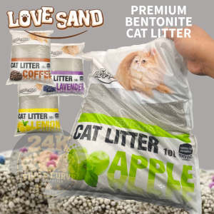LOVE SAND PREMIUM BENTONITE CAT LITTER (WHITE BAG) FAST CLUMPING LOW DUST ODOR CONTROL CAT SAND