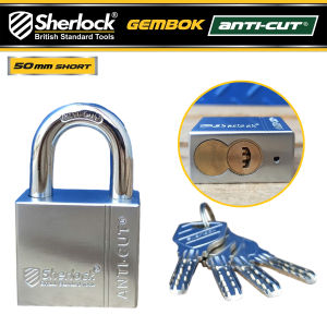 Gembok Original Sherlock Tools Anti Cut 50 mm Pendek Anti Maling