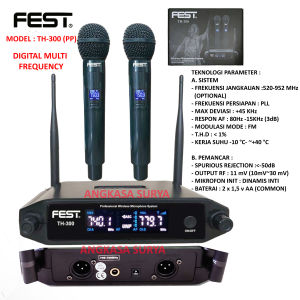 Mic Wireless FEST TH300 PP ORIGINAL Handle+Handle / Mik Microphone FEST TH300 PP Handheld / Pegang