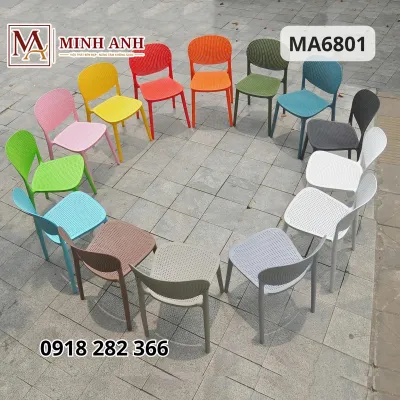 Ghế Nhựa Đúc Cao Cấp Đạ Màu Sắc Cho Gia Đình & Quán Cafe MA6801