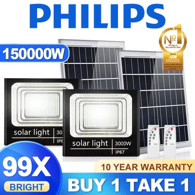 PHILIPS BUY 1 TAKE 1 150000W IP67 Solar Lighting System Solar Light Outdoor Waterproof LED Outdoor Waterproof