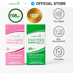 LivBalance Jelly Bundle (Total: 15 Sachets Each): Glowing Skin Healthy Gut & Strong Immunity (4 Types of Collagen & Digestive Enzymes)