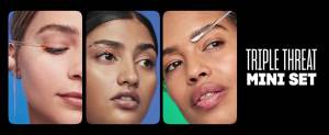 ชุดมินิ Babe Original Triple Threat ประกอบด้วยเซรั่มบำรุงขนตา Babe Lash Essential Serum & Enhancing Conditioner และเซรั่มเพิ่มความหนาของคิ้ว Babe Brow Amplifying Serum ขนาด 1 มล. แพ็ค 3 ชิ้น
