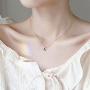 NBANLIKE Lucky Gift For Women Girls Fashion Blue Rose Gold/Silver Color Chain Pendant Turkish Jewelry Necklace Accessories Choker