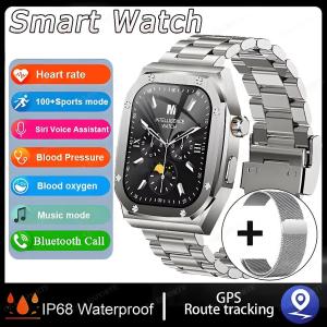 Đồng hồ thông minh quân sự ngoài trời Ultra cho nam điều khiển bằng cử chỉ nhịp tim cuộc gọi Bluetooth theo dõi sức khỏe chống nước đồng hồ thông minh mới 2025 cho iOS và Android