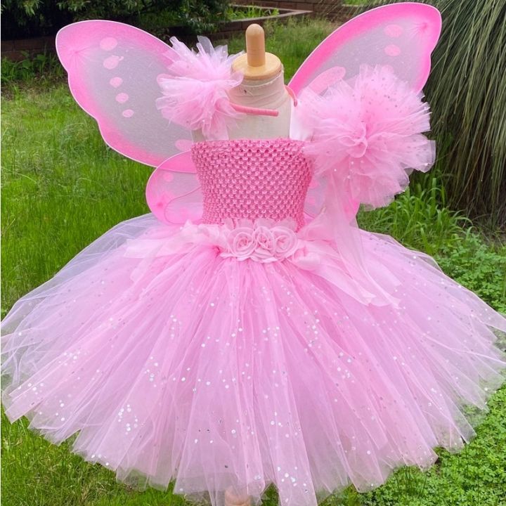 Girls pink hot sale christmas dress