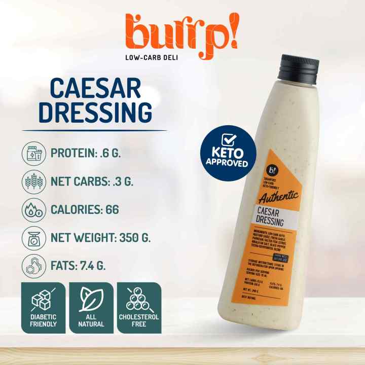 Burrp Authentic Caesar Dressing 350 ml Sugarfree Low Carb Keto Friendly ...