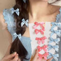 Yuumoo Pink Ribbon Hairpin Bow Knot Small Hairpin Ins Sweet Cute Braided Hair Bangs Clip. 