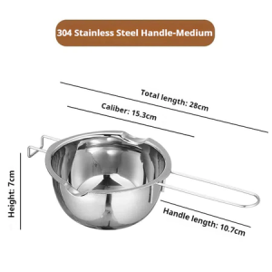 Stainless Steel with Heat Resistant Handle for Melting Chocolate Candy Melting Pot Boiler Bowl
