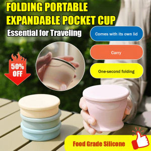 Can hold boiling water Pocket Cup Silicone Cup Easy to carry and use high temperature resistance Fashion Silicone Mug Retractable Portable Cup Drinking water Health
