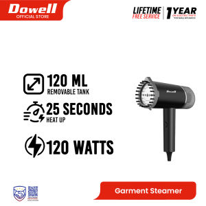 Dowell 120ml Handheld Garment Steamer | 20g/min Continuous Steam | 25-Second Fast Heat-Up | Foldable Handle | CSH-58F