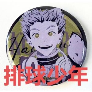 1Pcs Anime Haikyuu Cosplay Reflective Badges Shoyo Hinata Oikawa Tooru Kozume Kenma Tobio Kageyama Korai Hoshiumi Pins Collection Breastpin for Bags Clothes exquisite