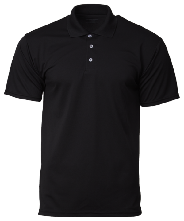Crossrunner Premium Dri Fit Collar Polo Tee T-Shirt Dry Fit Black