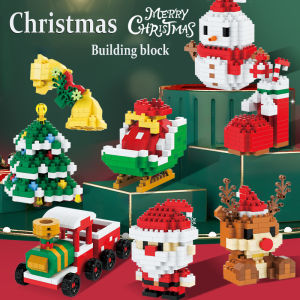 Christmas tree elk Santa Claus model microparticle assembling blocks a variety of modeling options boys and girls gift toys