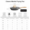 JEETEE Marble Stone Non Stick Frying Pan with Lid Die-cast Cooking Pan, kuali leper tak melekat Suitable for Gas and Induction Stove 20/24/28CM. 