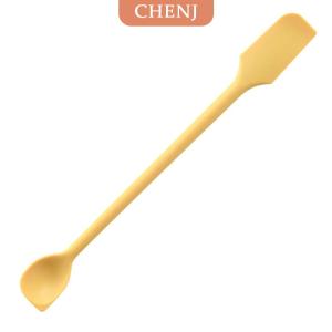 [COD] CHENJ 1ชิ้นไม้พายซิลิโคนทนความร้อนด้ามยาวที่ขูดสองด้านพร้อมช้อนช้อนอุปกรณ์ครัวแกดเจ็ต