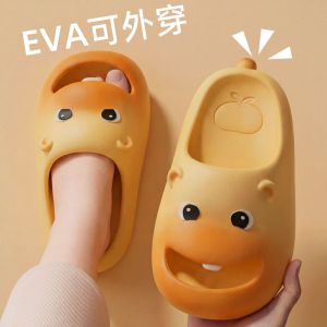 Free Shipping Cute Thick-Soled Slippers For Women Suitable For Outdoor Wear In Summer 2026 New Style Indoor/Home/Bathroom Use Non-Slip Cartoon Design