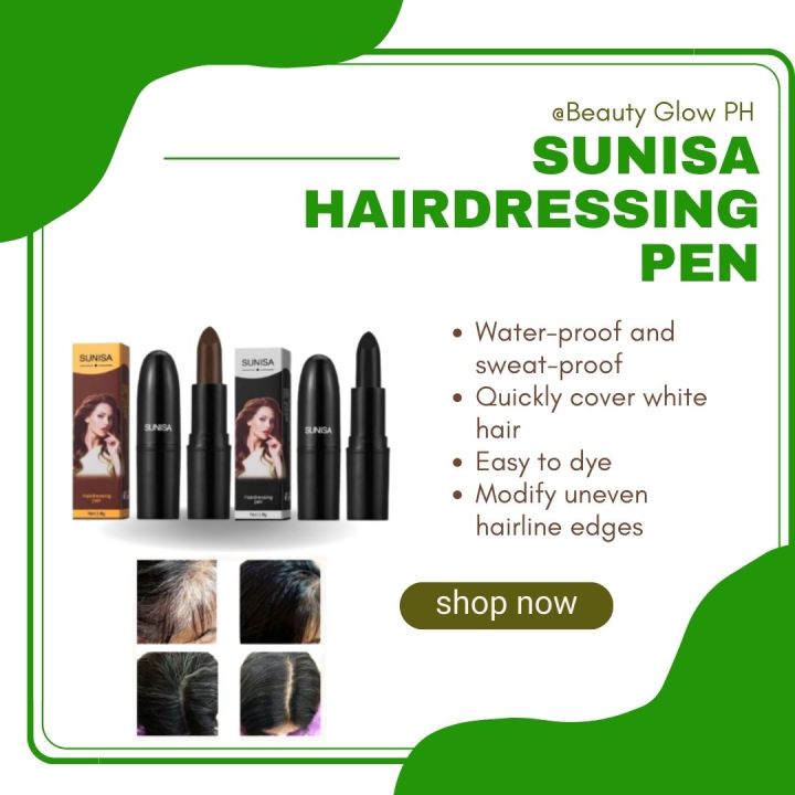 100% Effective SUNISA Hairdressing Pen Black and Brown Repair Cream Hair  Waxing Hair Hairline Hair Care Hairdressing Supplies Lipstick Shape Hair  - Main Image