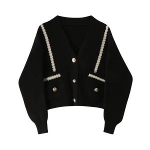 Áo Khoác Len Viền Xích 2 Túi Tay Bồng