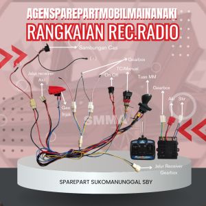 Set Rangkaian kabel Tipe Receiver Radio 6V dan 12V Mobil Mainan Aki Anak