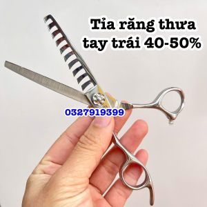 WAHL Kéo tỉa tóc răng thưa tay trái 40-50% tóc cao cấp S440C - Kéo tỉa răng to 6 inches thép nhật 62HRC sắc bén tiện dụng