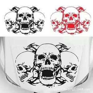 AED-923 Universal foreign trade three skull totem horror car body decal hood engine cover car sticker
