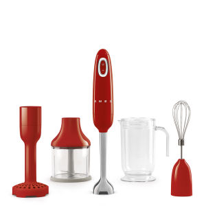SMEG 50s Retro Style Hand Blender Set - Red