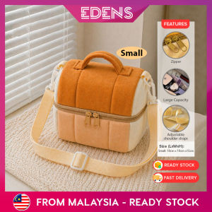 EDENS Small/Big Cute Toast Bread Cosmetic Makeup Bag Storage Tote Bag Portable Cross Body Large Capacity Fashion Camera Bag Beg Roti Serbaguna - Fulfilled by Edens