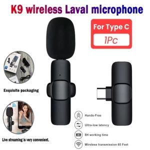 K9 Wireless Lavalier Microphone for vlogging Noise Cancelling Lapel Mic use for Live Stream