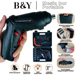 Mesin bor baterai impact cordless dril 48 pcs Set Screwdriver