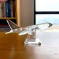 Crystal Cute Aircraft Figurines Glass Airplane Paperweight Ornament Statue Collectible Home Decor Christmas Birthday Gift, 12x12x6.5cm(4.73x4.73x2.56in). 