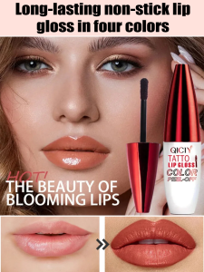 Longlasting nonstick lip gloss for daily use easy to apply four colors vibrant lip color peeloff formula