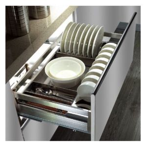 Giá Bát Đĩa Hộp Âm Tủ Eurogold - Ray Giảm Chấn - Chất Liệu Inox 304 - Dòng EU133 - Hàng Chính Hãng