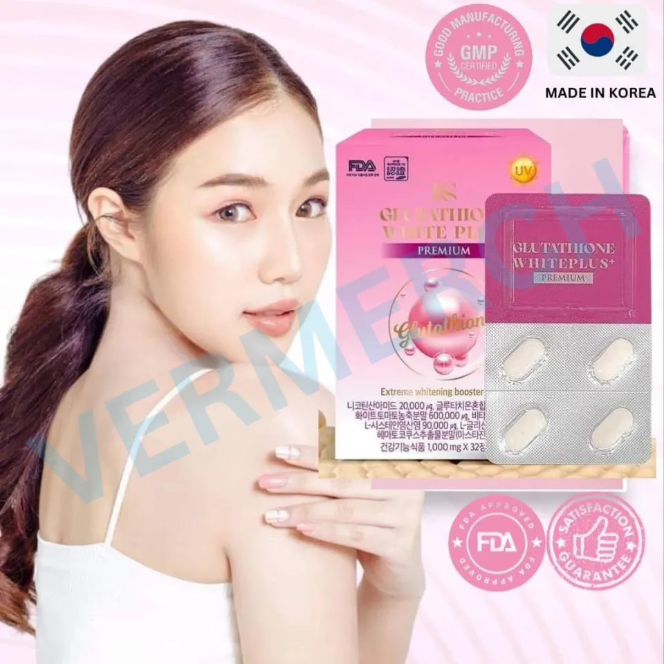 ks glutathione white plus Authentic KS Glutathione White Plus+ for Skin Whitening and Brightening  from Korea (32 Tablets) KS Underarm Cream Vita UV Sun Cream Collagen and  Whitening Soap and Acne Soap White Plus