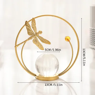 Eyre ✨ Bola kristal besi perabot rumah tangga kabinet TV dekorasi kreatif pintu masuk ruang tamu ornamen desktop mewah ringan Iron crystal ball home furnishings TV cabinet creative decorations living room entrance desktop ornaments
