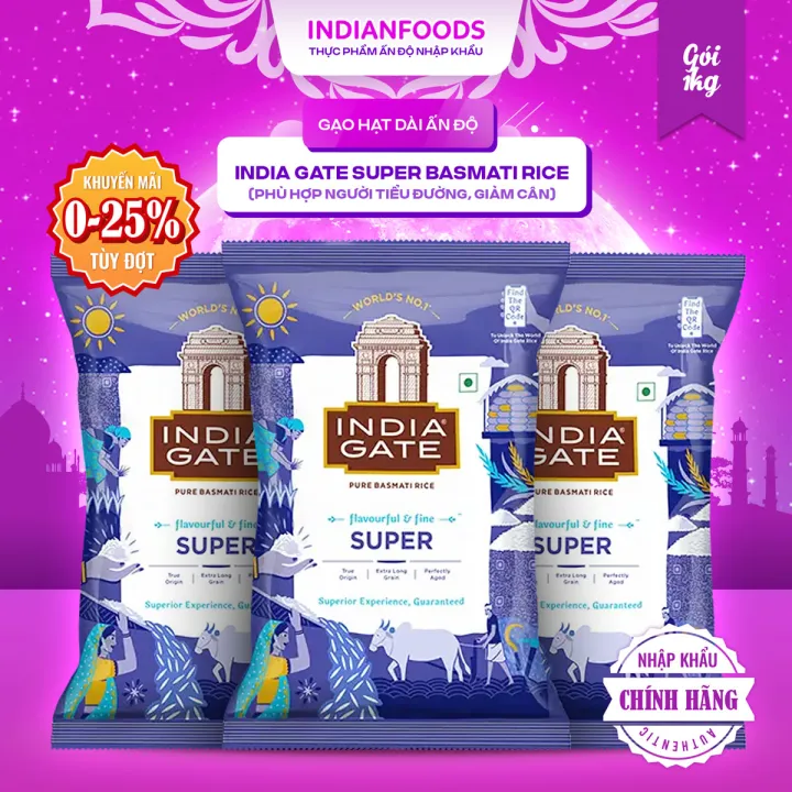 Gạo Ấn Độ Basmati India Gate 1,2kg cho người tiểu đường