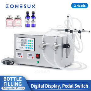ZONESUN ZS-YTMP2S Liquid Filling Machine เครื่องปั๊มแม่เหล็กสองหัวเครื่องบรรจุของเหลวน้ำมันหอมระเหยสำหรับใส่ขวดน้ำ