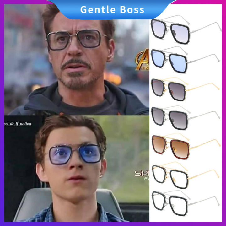 AIEYEZO Tony Stark Sunglasses Vintage Square Metal Frame Eyeglasses for Men  Women - Iron Man and Edith Sun Glasses, Gold/Black/Grey price in Saudi  Arabia | Amazon Saudi Arabia | kanbkam