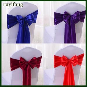 ruyifang Khăn choàng sa tanh đầy màu sắc nơ ghế đám cưới chất lượng cao khăn choàng ghế đồ trang trí tiệc sinh nhật khách sạn biểu diễn bán sỉ