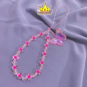 Tali Gantungan HP Chain Pearl Butterfly Transparant