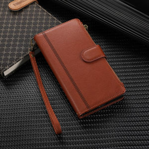 Case for Vivo V60 V50 Lite V40 V30 Pro V50 Lite V40E V30e V29 V25 V25E Lite V29E 4G 5G Zipper Wallet Leather Card Slots Flip Luxury Embossed Phone Cover with Wrist Strap