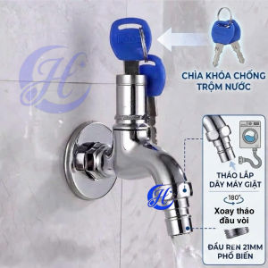 Vòi nước có khoá nước bằng chìa khoá vòi hồ chống trộm dùng chìa khoá mở nước tiện lợi