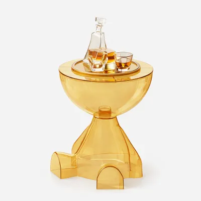 Modern Acrylic Side Table Transparent End Table Sofa Side Table for Living Room Bedroom