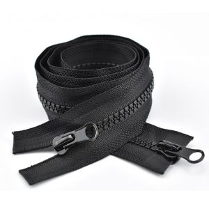 Single/Double Open End Slider Zip Zipper Black Plastic Resin Zipper Clothing Accessory Sewing Supply